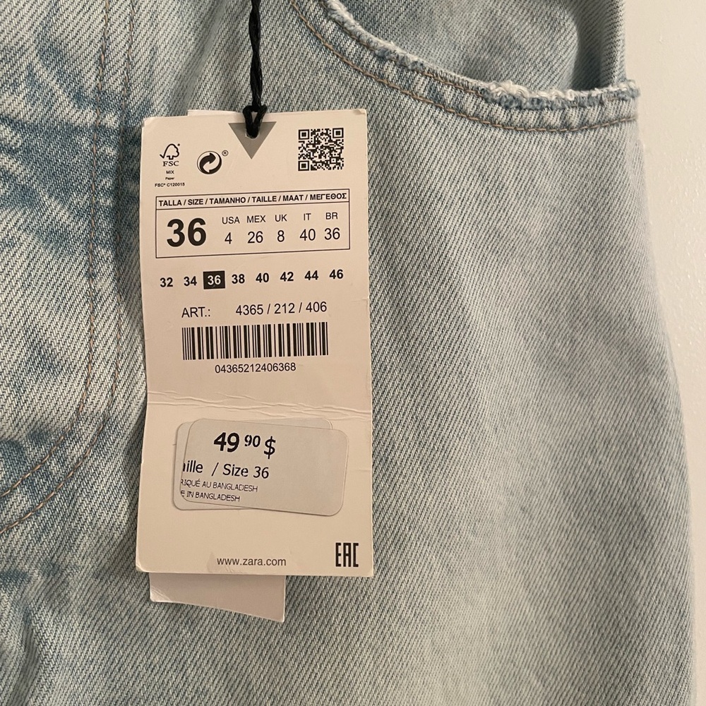 Zara Sky Blue Denim Pants